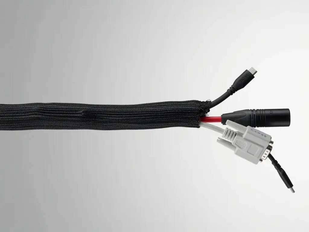 [Self Closing Braided Split Loom - BLACK - 25mm] Self-Closing Braided Split Loom - 25mm