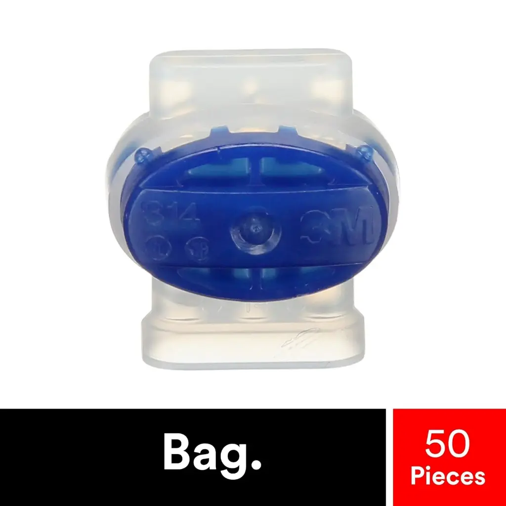 3M Scotchlok Electrical IDC 314-Pouch Connector, Self-Stripping, Blue, 22-14 AWG - Bag of 50 