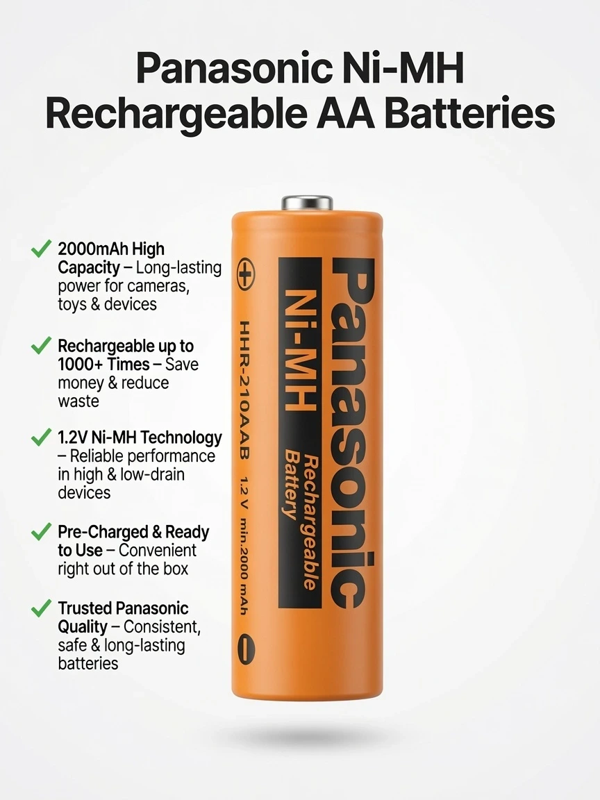 Panasonic Ni-MH AA Rechargeable Battery 1.2V 2000mAh